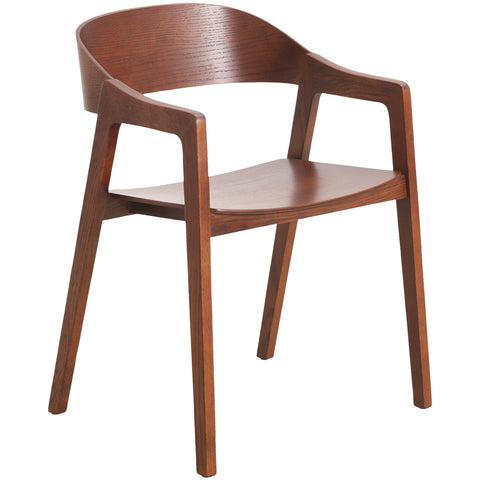 Rivo Dining Chairs in Sturdy Oak Wood with Open Back Design and Armrests