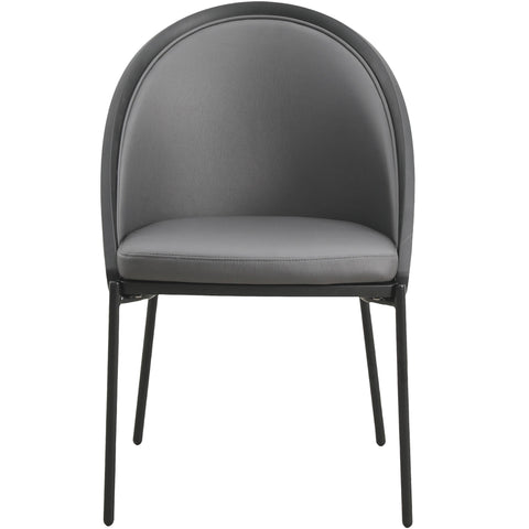 Urbane Dining Chair in Vinyl Fabric with Curved Back and Stainless Steel Legs Set of 4