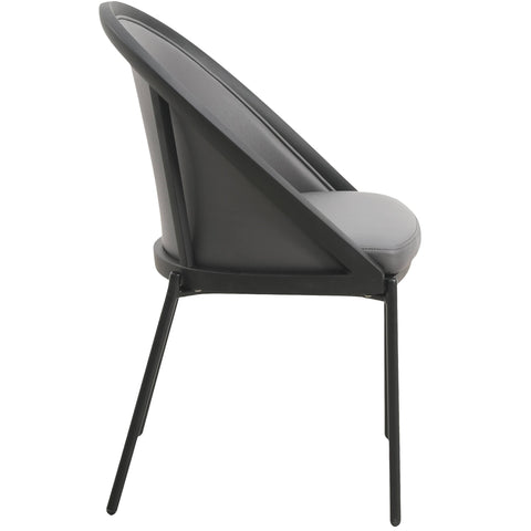 Urbane Dining Chair in Vinyl Fabric with Curved Back and Stainless Steel Legs Set of 4