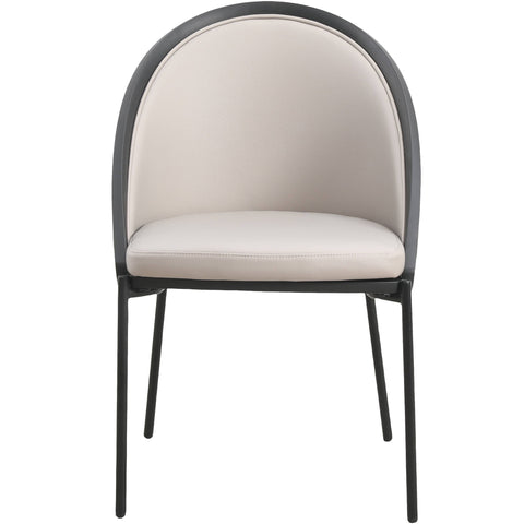 Urbane Dining Chair in Vinyl Fabric with Curved Back and Stainless Steel Legs Set of 4