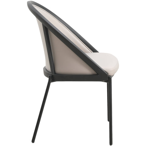 Urbane Dining Chair in Vinyl Fabric with Curved Back and Stainless Steel Legs Set of 4