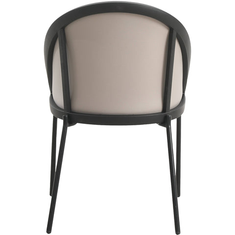 Urbane Dining Chair in Vinyl Fabric with Curved Back and Stainless Steel Legs Set of 4