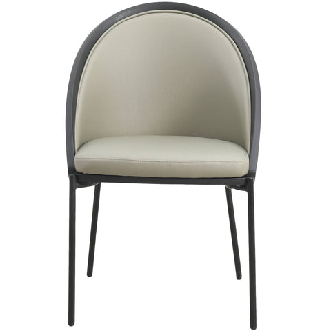 Urbane Dining Chair in Vinyl Fabric with Curved Back and Stainless Steel Legs Set of 4