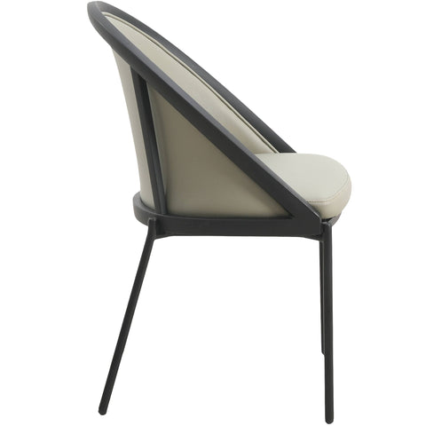 Urbane Dining Chair in Vinyl Fabric with Curved Back and Stainless Steel Legs Set of 4