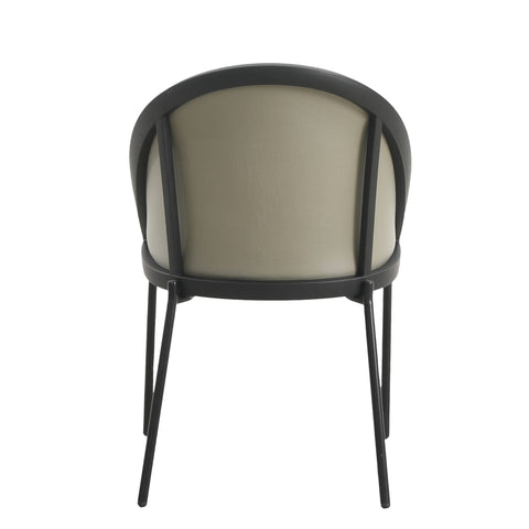 Urbane Dining Chair in Vinyl Fabric with Curved Back and Stainless Steel Legs Set of 4