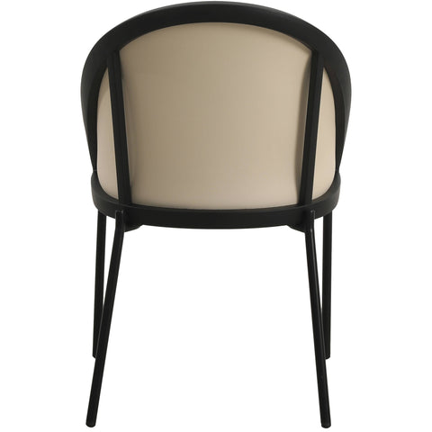 Urbane Dining Chair in Vinyl Fabric with Curved Back and Stainless Steel Legs Set of 4