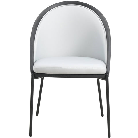 Urbane Dining Chair in Vinyl Fabric with Curved Back and Stainless Steel Legs Set of 4