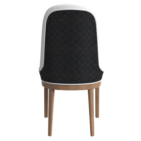 Verisma Dining Chair Upholstered in Leather with Diamond Stitching Back Design Set of 2