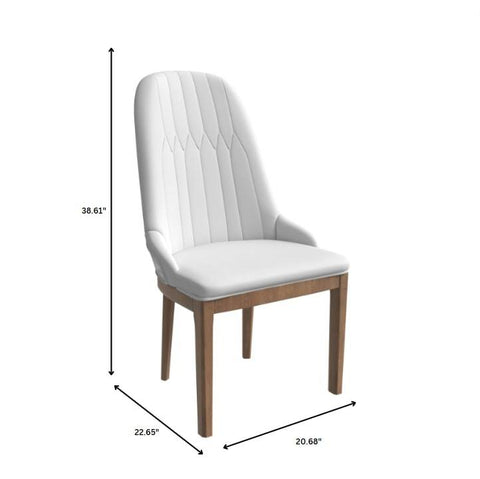 Verisma Dining Chair Upholstered in Leather with Diamond Stitching Back Design Set of 4