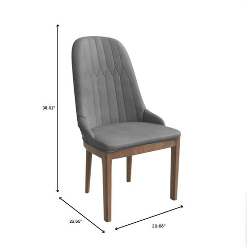 Verisma Dining Chair Upholstered in Leather with Diamond Stitching Back Design Set of 4