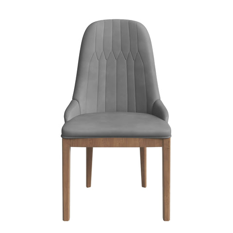 Verisma Dining Chair Upholstered in Leather with Diamond Stitching Back Design Set of 4