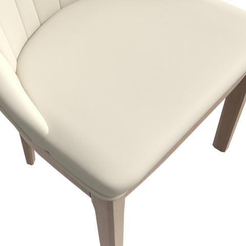 Verisma Dining Chair Upholstered in Leather with Diamond Stitching Back Design Set of 2