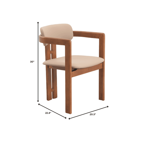 Velo Upholstered Dining Chair in Leather with Open Back and Wood Legs Set of 4