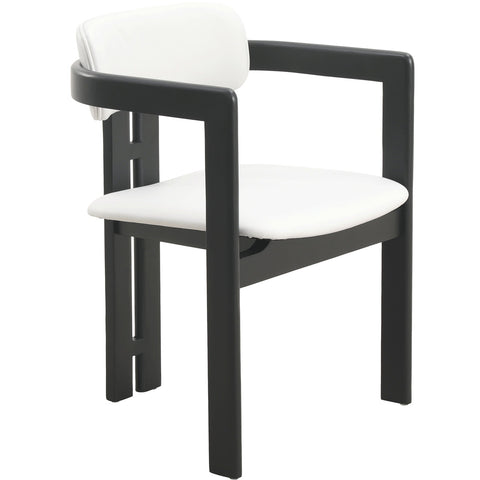 Velo Series Modern Dining Chair with Upholstered Leather and Wood Legs