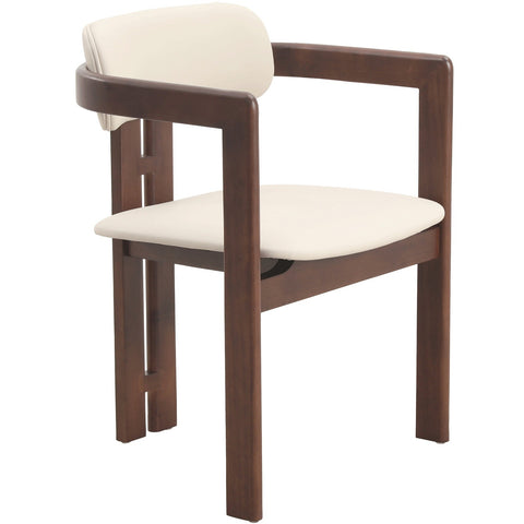 Velo Series Modern Dining Chair with Upholstered Leather and Wood Legs