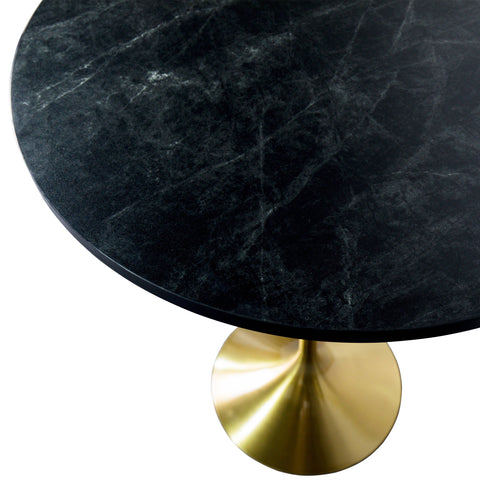 Verve Bar Height Dining Table with 27" Round MDF Top and Gold Stainless Steel Pedestal Base