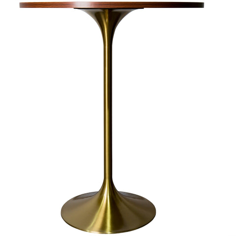 Verve Bar Height Dining Table with 27" Round MDF Top and Gold Stainless Steel Pedestal Base