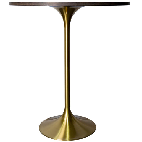 Verve Bar Height Dining Table with 27" Round MDF Top and Gold Stainless Steel Pedestal Base