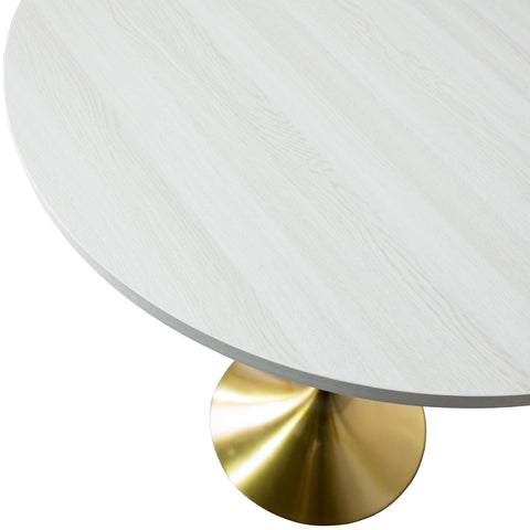 Verve Bar Height Dining Table with 27" Round MDF Top and Gold Stainless Steel Pedestal Base