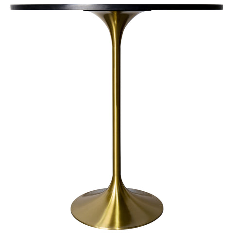 Verve Bar Height Dining Table with 36" Round MDF Top and Gold Stainless Steel Pedestal Base