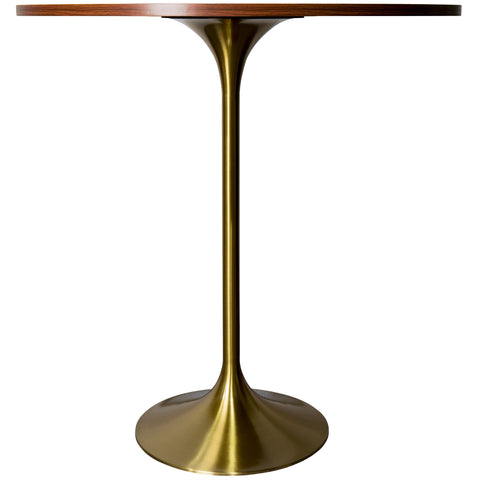 Verve Bar Height Dining Table with 36" Round MDF Top and Gold Stainless Steel Pedestal Base