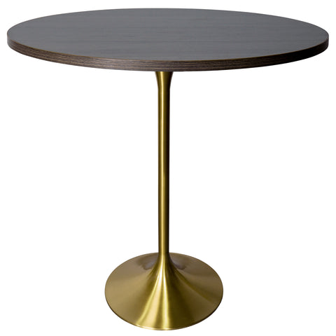 Verve Bar Height Dining Table with 36" Round MDF Top and Gold Stainless Steel Pedestal Base