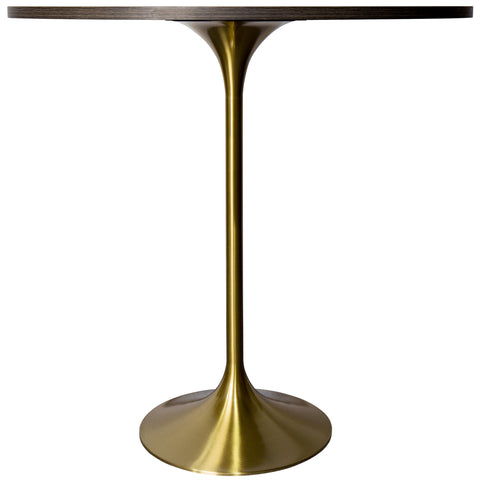 Verve Bar Height Dining Table with 36" Round MDF Top and Gold Stainless Steel Pedestal Base