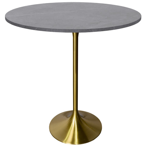 Verve Bar Height Dining Table with 36" Round Sintered Stone Top and Gold Stainless Steel Base