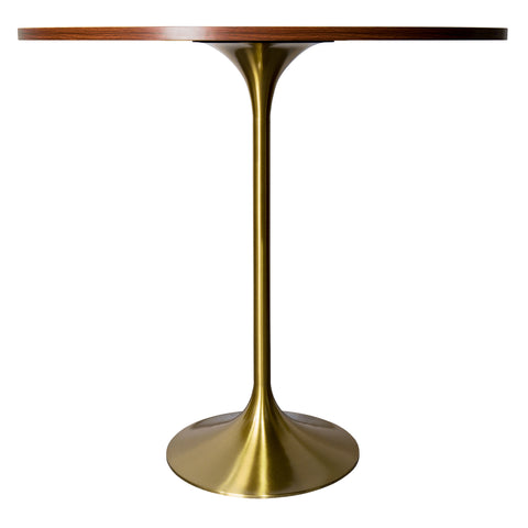 Verve Bar Height Dining Table with 48" Round MDF Top and Gold Stainless Steel Pedestal Base