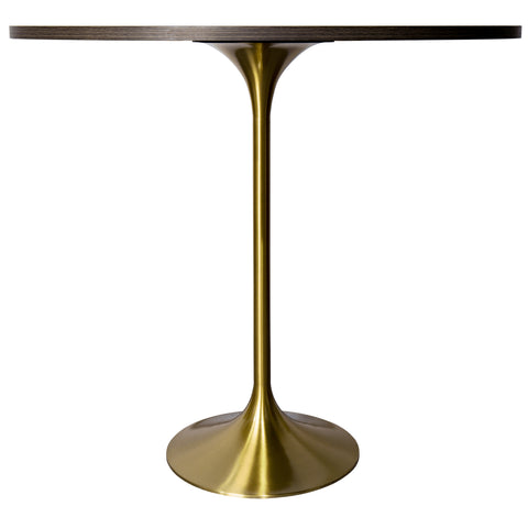 Verve Bar Height Dining Table with 48" Round MDF Top and Gold Stainless Steel Pedestal Base