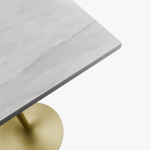 Verve Bar Height Dining Table with Square Resin Top and Gold Stainless Steel Base