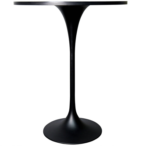 Verve Bar Height Dining Table with 27" Round MDF Top and Black Stainless Steel Pedestal Base