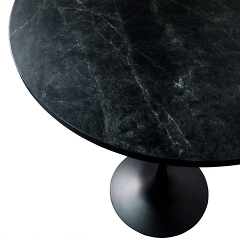 Verve Bar Height Dining Table with 27" Round MDF Top and Black Stainless Steel Pedestal Base