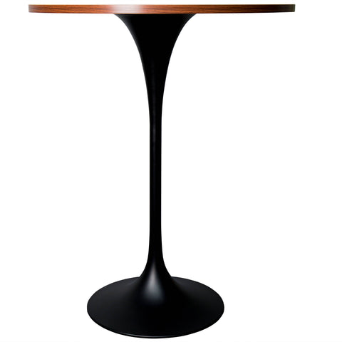 Verve Bar Height Dining Table with 27" Round MDF Top and Black Stainless Steel Pedestal Base