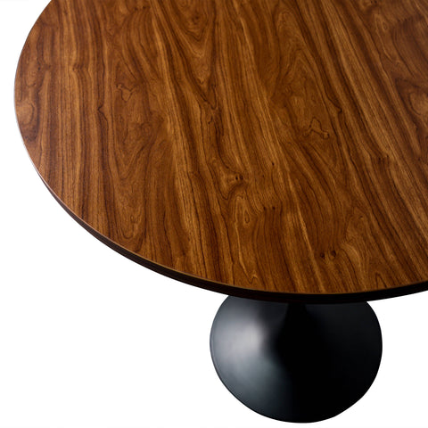 Verve Bar Height Dining Table with 27" Round MDF Top and Black Stainless Steel Pedestal Base