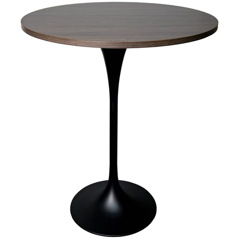 Verve Bar Height Dining Table with 27" Round MDF Top and Black Stainless Steel Pedestal Base