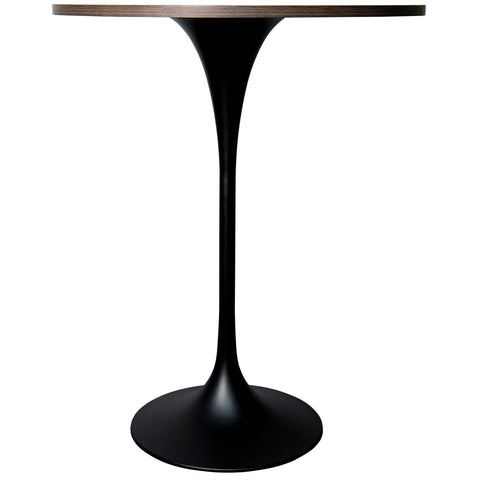 Verve Bar Height Dining Table with 27" Round MDF Top and Black Stainless Steel Pedestal Base