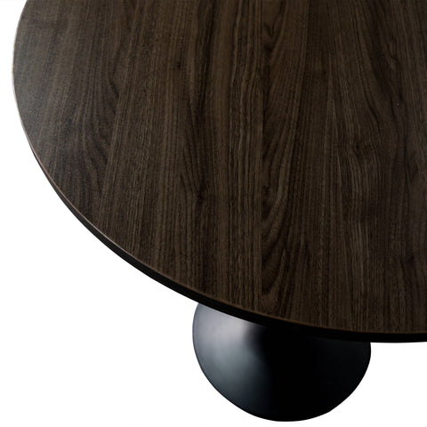 Verve Bar Height Dining Table with 27" Round MDF Top and Black Stainless Steel Pedestal Base