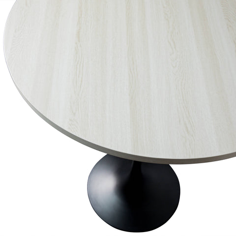 Verve Bar Height Dining Table with 27" Round MDF Top and Black Stainless Steel Pedestal Base