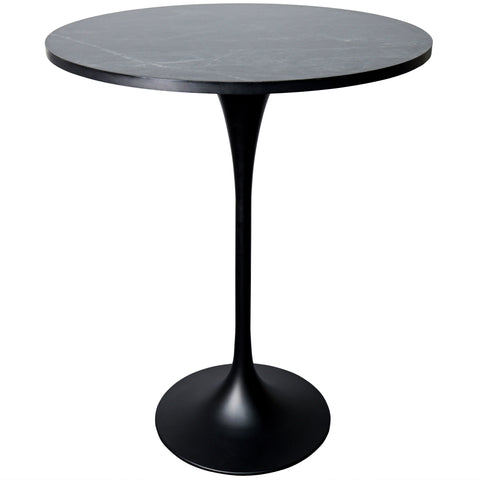 Verve Bar Height Dining Table with 36" Round MDF Top and Black Stainless Steel Pedestal Base