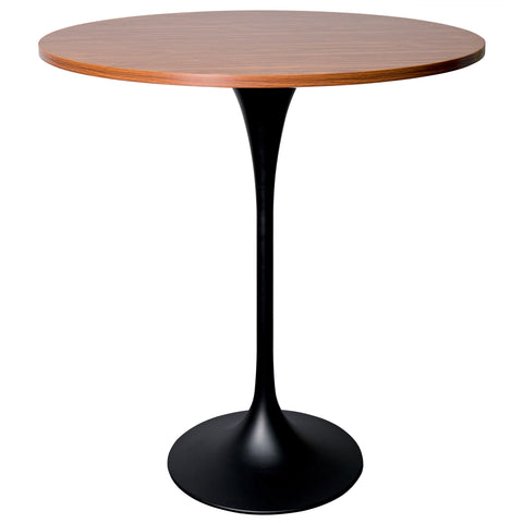 Verve Bar Height Dining Table with 36" Round MDF Top and Black Stainless Steel Pedestal Base