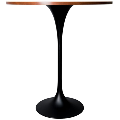 Verve Bar Height Dining Table with 36" Round MDF Top and Black Stainless Steel Pedestal Base