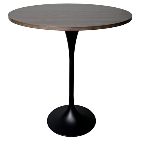 Verve Bar Height Dining Table with 36" Round MDF Top and Black Stainless Steel Pedestal Base