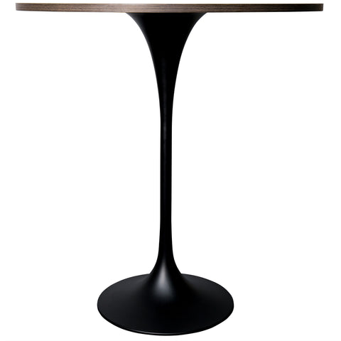 Verve Bar Height Dining Table with 36" Round MDF Top and Black Stainless Steel Pedestal Base