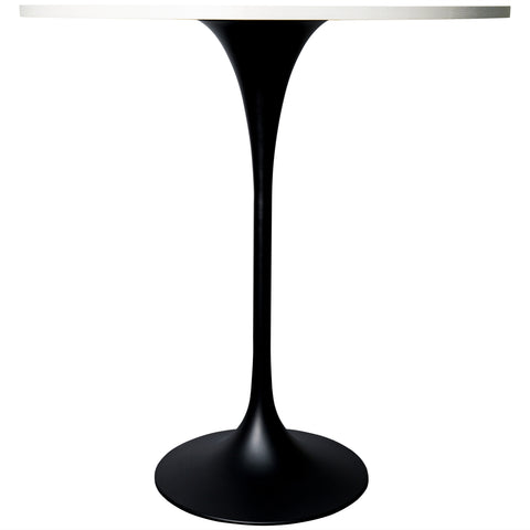 Verve Bar Height Dining Table with 36" Round MDF Top and Black Stainless Steel Pedestal Base