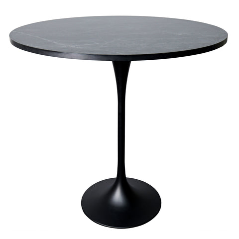 Verve Bar Height Dining Table with 48" Round MDF Top and Black Stainless Steel Pedestal Base