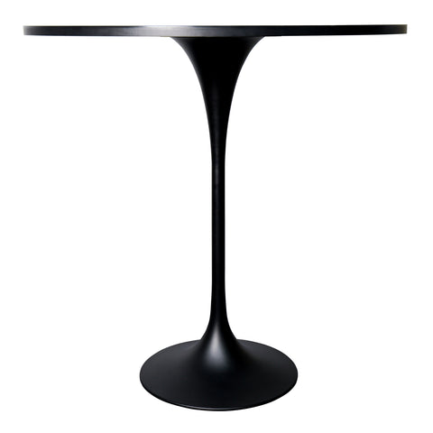 Verve Bar Height Dining Table with 48" Round MDF Top and Black Stainless Steel Pedestal Base