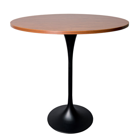 Verve Bar Height Dining Table with 48" Round MDF Top and Black Stainless Steel Pedestal Base