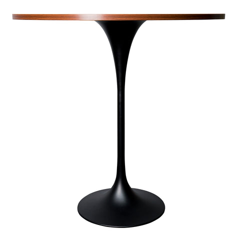 Verve Bar Height Dining Table with 48" Round MDF Top and Black Stainless Steel Pedestal Base