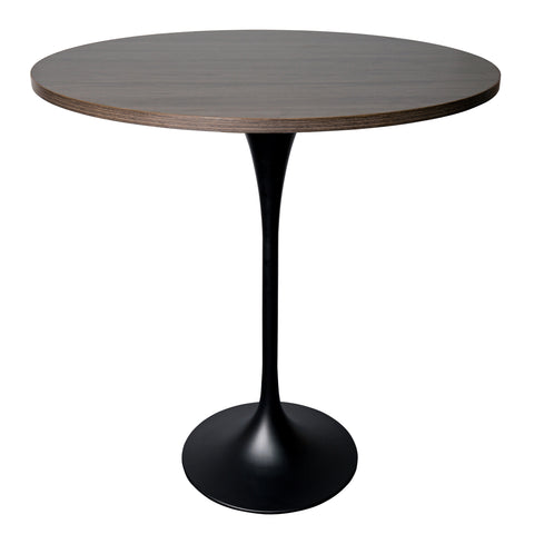 Verve Bar Height Dining Table with 48" Round MDF Top and Black Stainless Steel Pedestal Base